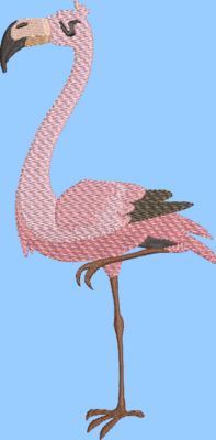 Expressive Flamingo Embroidery Design