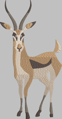 Expressive Antelope Embroidery Design
