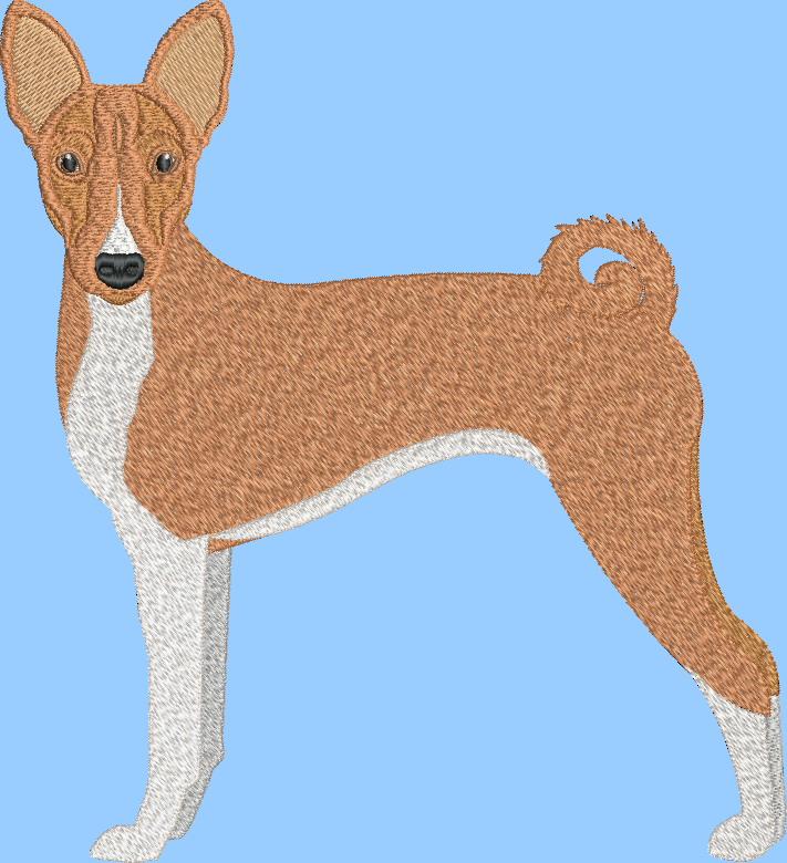 Basenji Embroidery Design