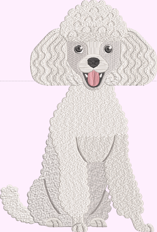 Miniature Poodle Embroidery Design L