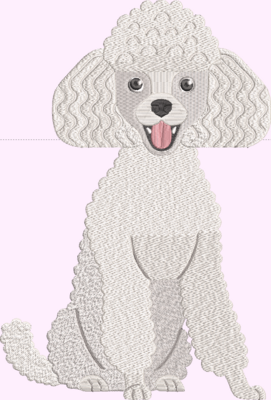 Miniature Poodle Embroidery Design L