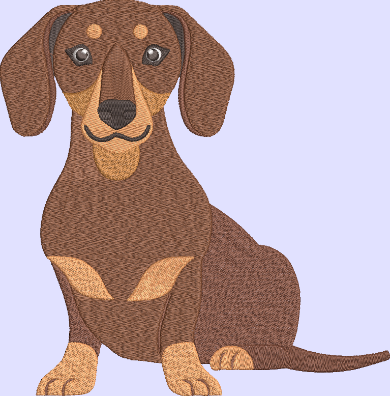 Dachshund Embroidery Design L