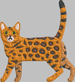 Bengal Cat Embroidery Design