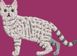 Egyptian Mau Cat Embroidery Design