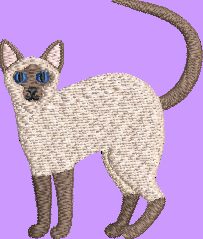 Siamese Cat Embroidery Design