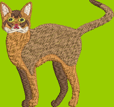 Abyssian Cat Embroidery Design