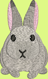 Flemish Giant Rabbit Embroidery Design
