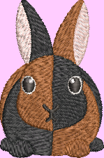 Harlequin Rabbit Embroidery Design