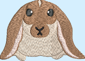 English Lop Rabbit Embroidery Design
