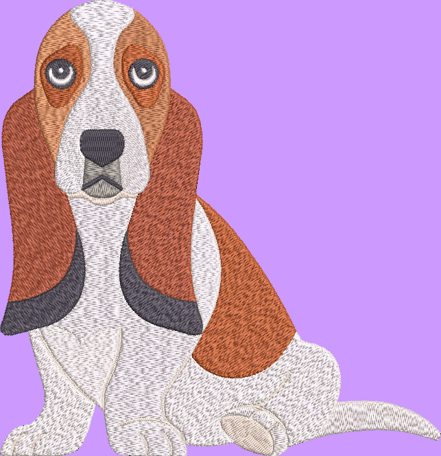 Basset Hound Puppy Embroidery Design