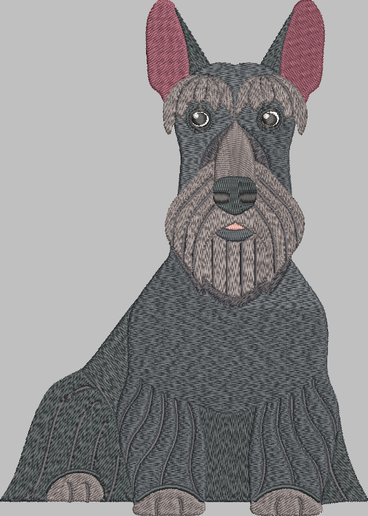 Scottish Terrier Embroidery Design