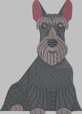 Scottish Terrier Embroidery Design