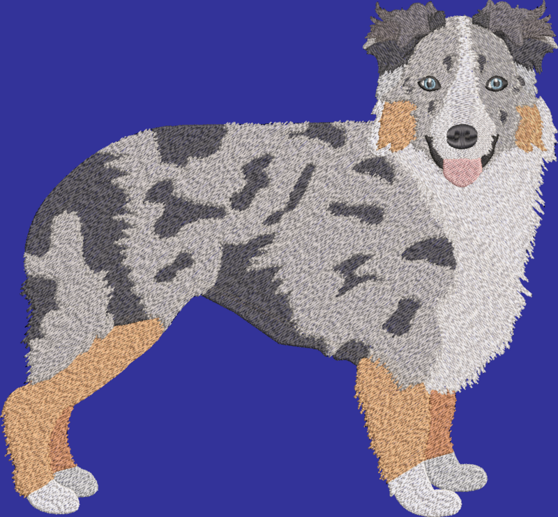 Australian Shepherd Embroidery Design