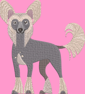 Chinese Crested Embroidery Design