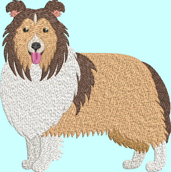Collie Embroidery Design