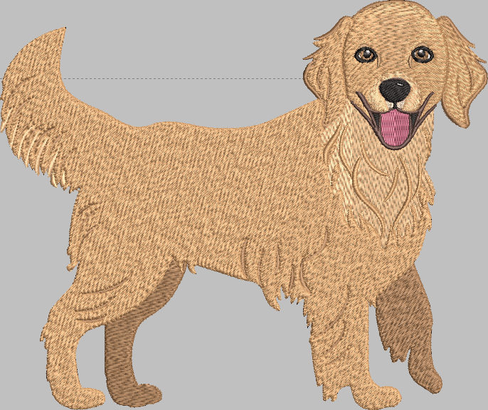 Golden Retriever Embroidery Design