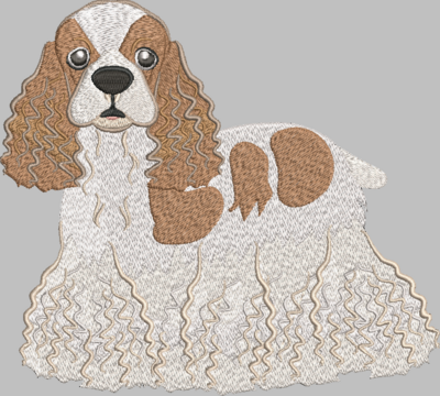 Cocker Spaniel Parti Color Embroidery Design