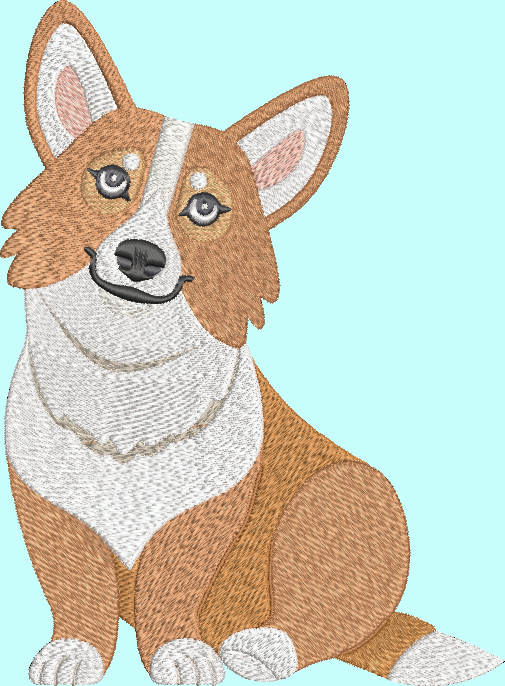 Welsh Corgi Embroidery Design