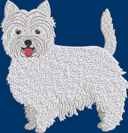 West Highland White Terrier Embroidery Design