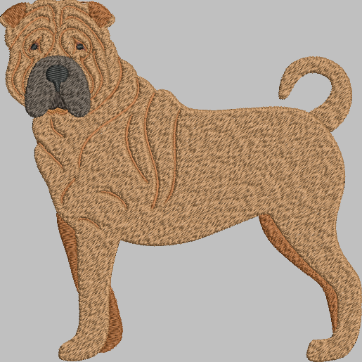 Shar Pei Embroidery Design