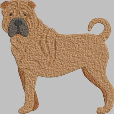 Shar Pei Embroidery Design