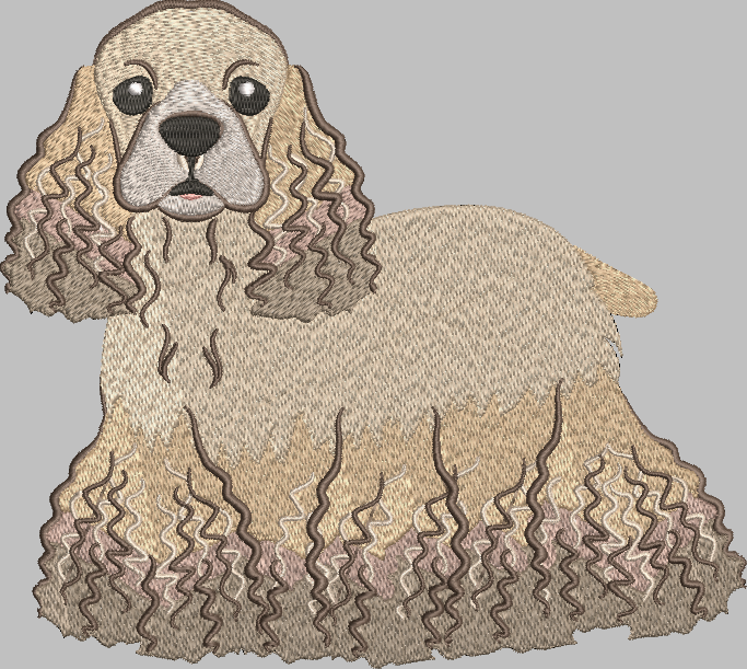 Cocker Spaniel Embroidery Design