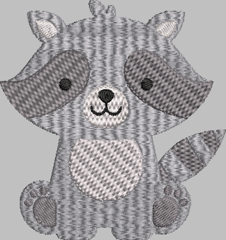 Racoon Embroidery Design