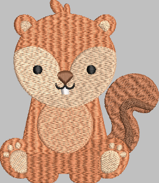 Chipmunk Embroidery Design