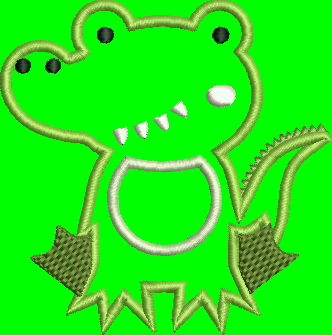 Alligator Applique Embroidery Design