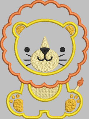 Lion Applique Embroidery Design