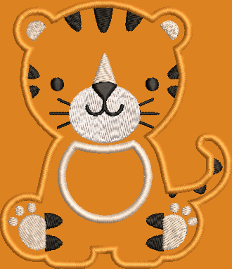 Tiger Applique Embroidery Design