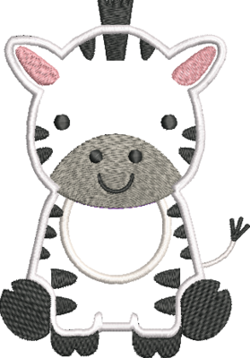 Zebra Applique Embroidery Design