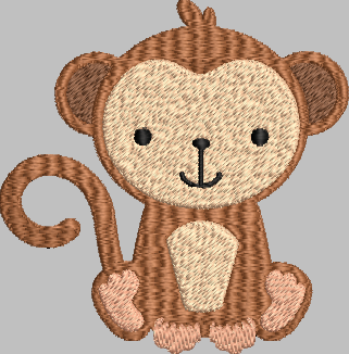 Monkey Embroidery Design