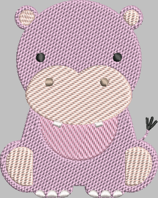 Hippo Embroidery Design