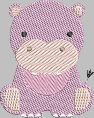 Hippo Embroidery Design