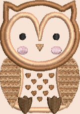 Owl Applique Embroidery Design