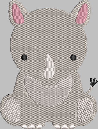 Rhino Embroidery Design