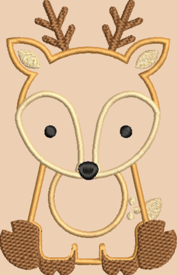 Deer Applique Embroidery Design