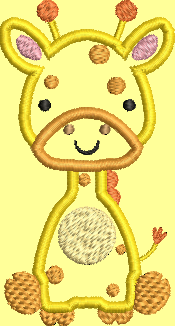Giraffe Applique Embroidery Design