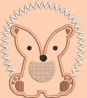Hedgehog Applique Embroidery Design
