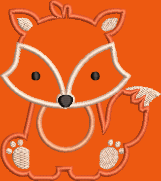 Fox Applique Embroidery Design