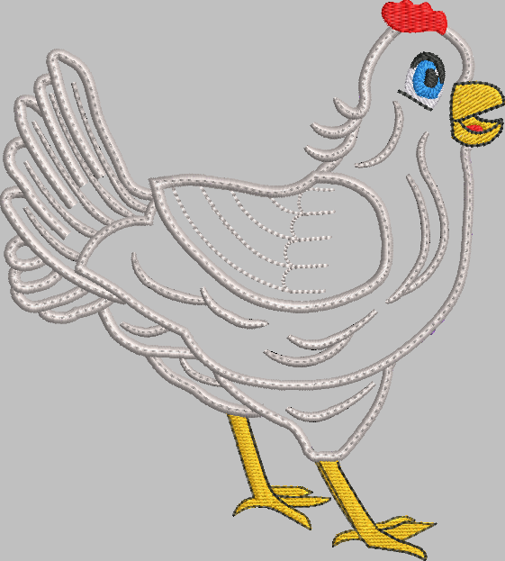 Chicken Applique Embroidery Design