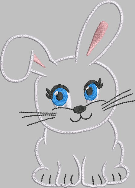 Rabbit Applique Embroidery Design