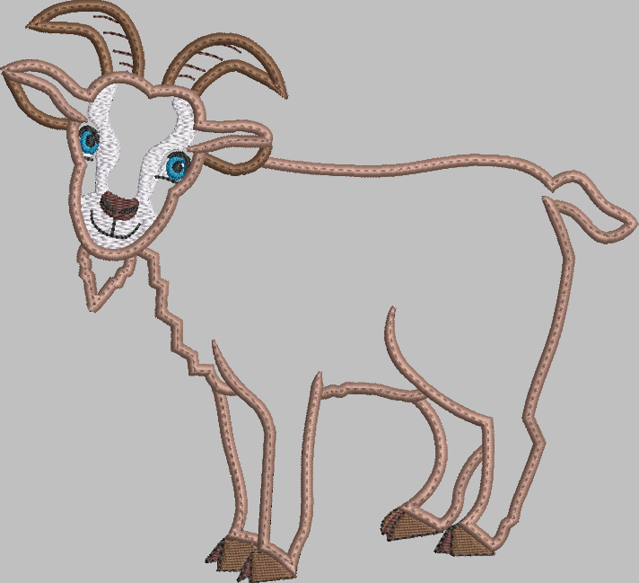 Goat Applique Embroidery Design