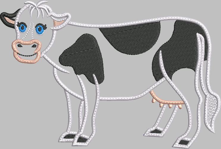 Cow Applique Embroidery Design