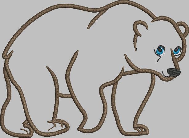 Bear Applique Embroidery Design