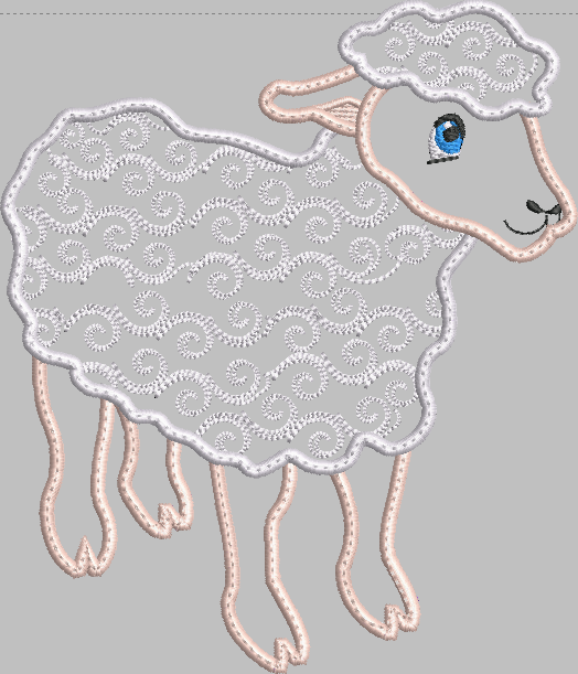 Sheep Applique Embroidery Design
