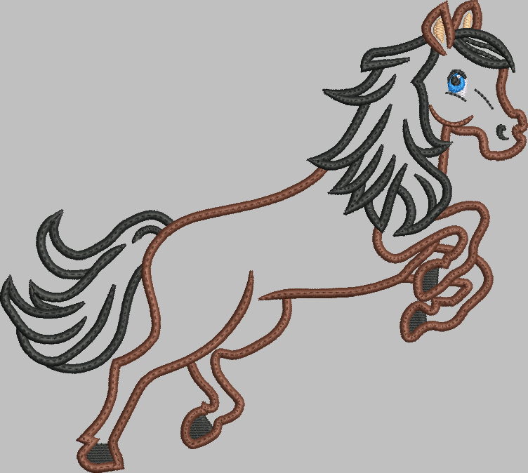 Horse Applique Embroidery Design