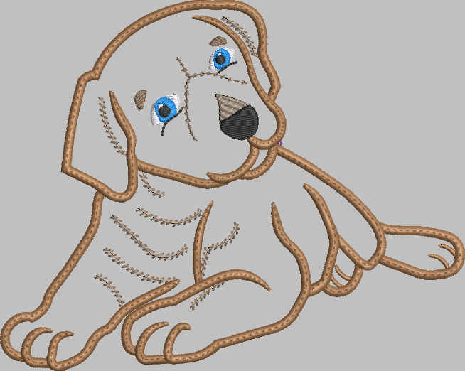 Puppy Applique Embroidery Design