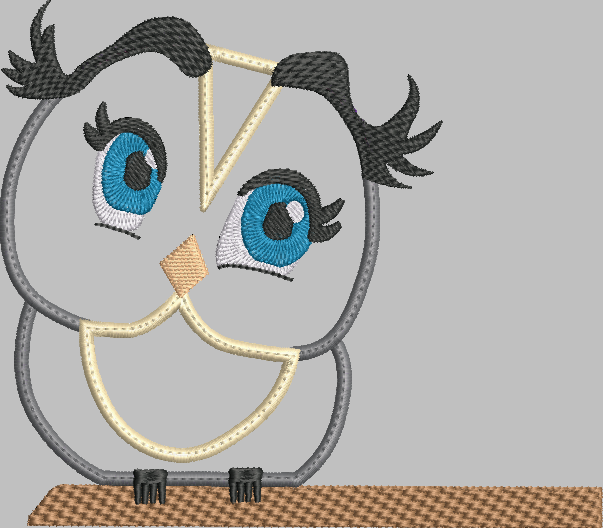 Owl Applique Embroidery Design